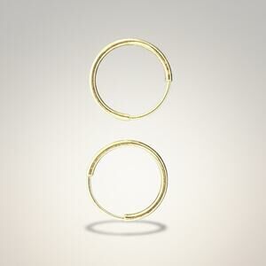 Jewelry Solid 14k Yellow Italian Gold Hoop Earrings/Nose Ring 10mm Wide